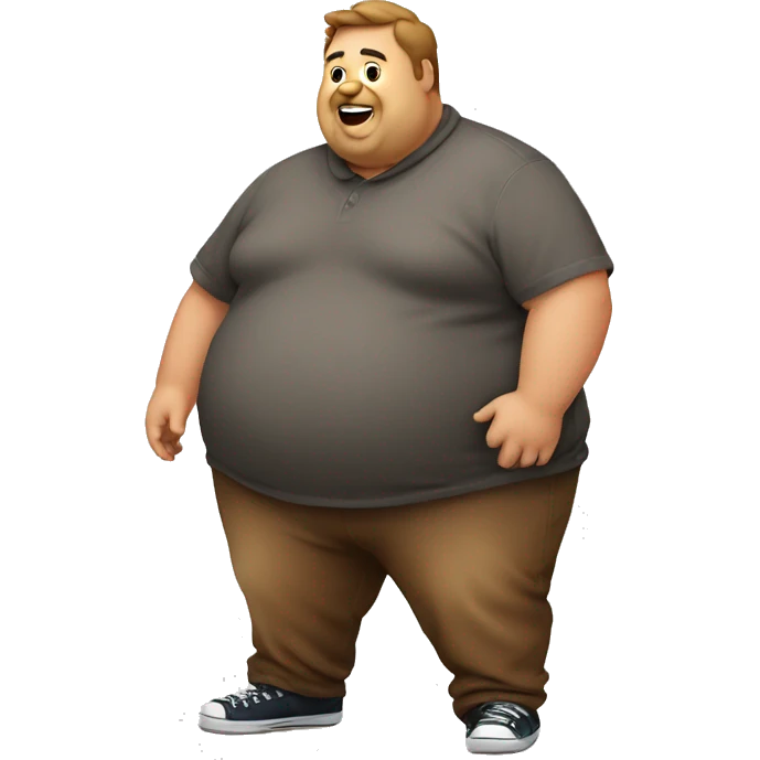 fat guy whith bear emoji
