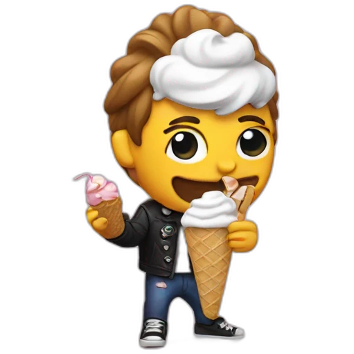 Rocker eating ice cream  emoji