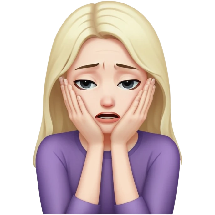 woman sitting and crying covering her face with her arms emoji