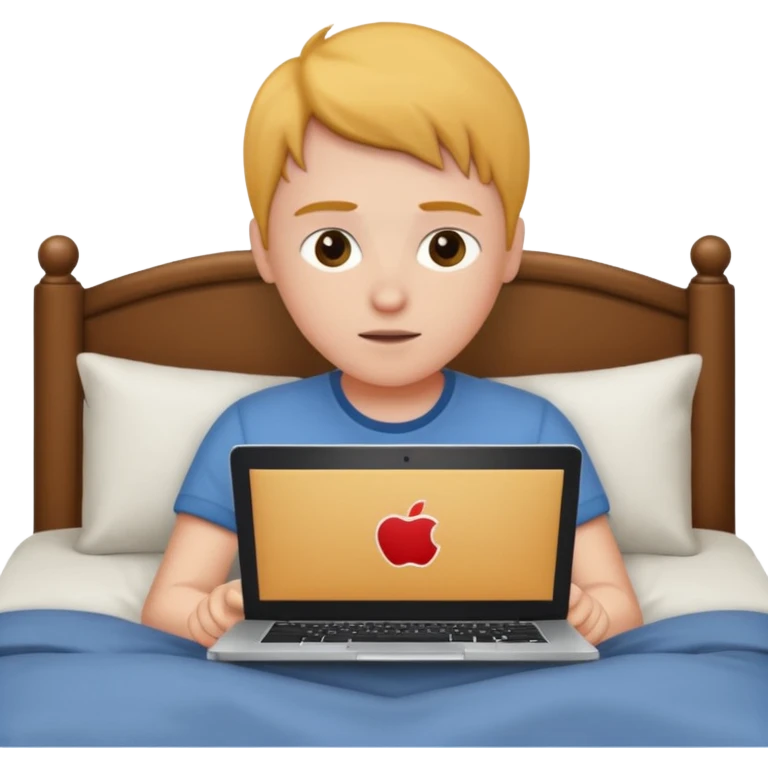 laptop working in bed emoji