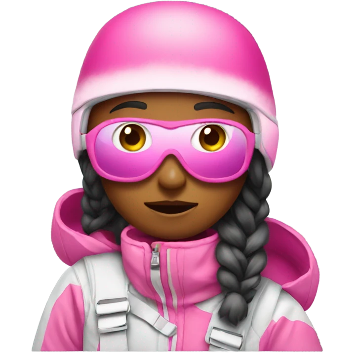 Snowboarding pink emoji