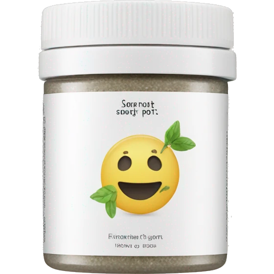 body scrub pot with label emoji