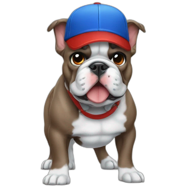 Blue franch bulldog with red cap emoji