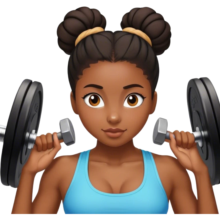 Black girl with bun at gym emoji