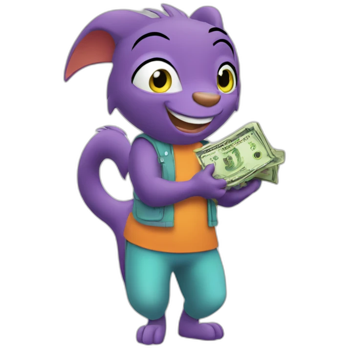 Swiper from dora holding some money emoji