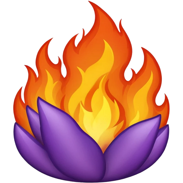 plain purple no orange color fire emoji