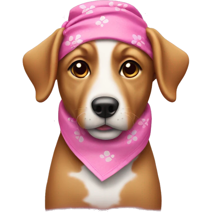 dog with a pink bandana  emoji