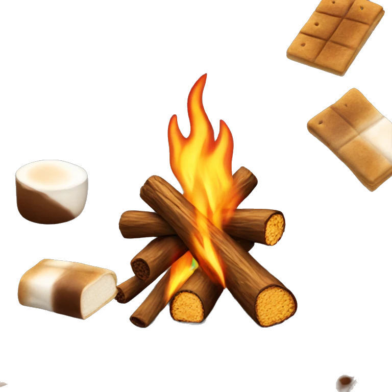 Bonfire with smores emoji