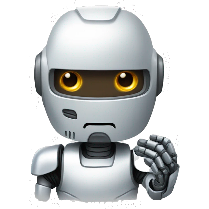 UN ROBOT SOLDADOR O EN LA MANO CON COSO DE SOLD emoji