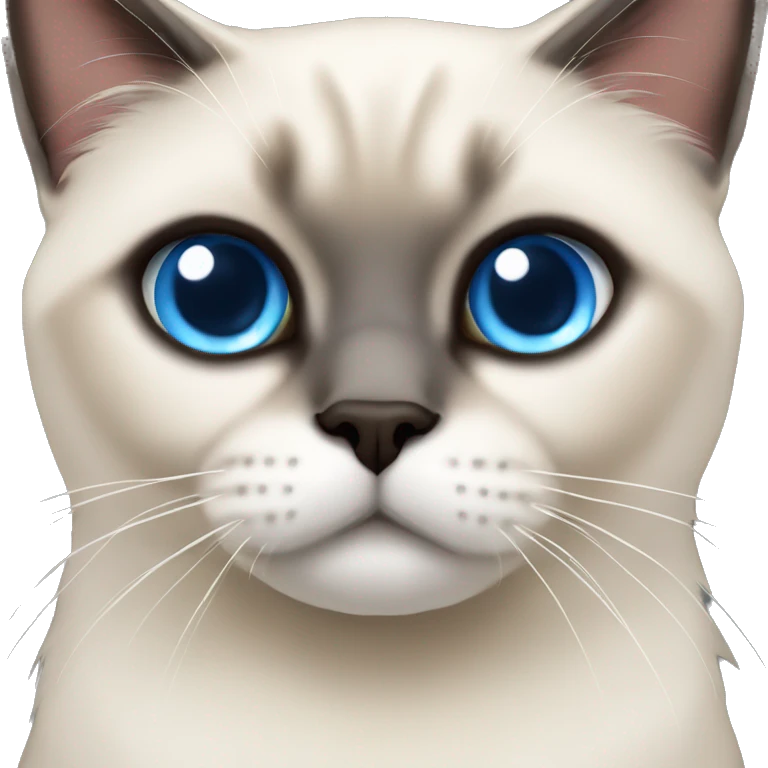 short hair himalayan siamese cat blue eyes emoji