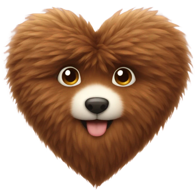 Brown fur heart emoji