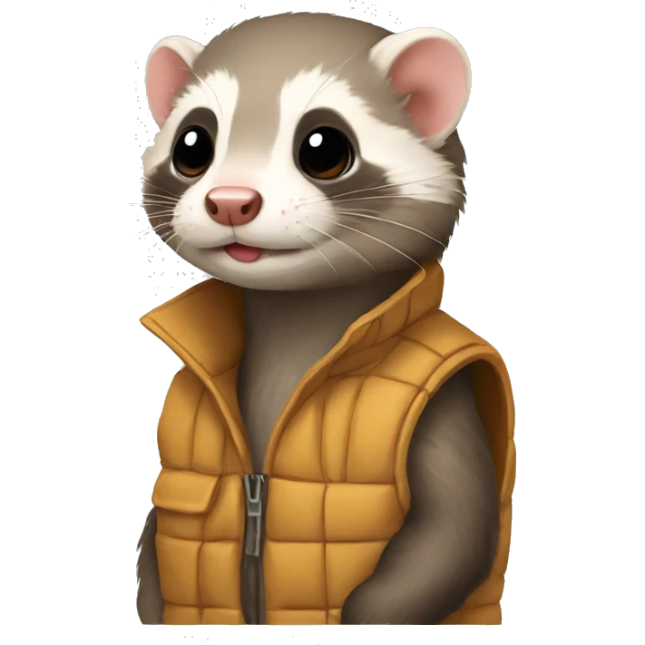 Ferret with sleeveless jacket emoji