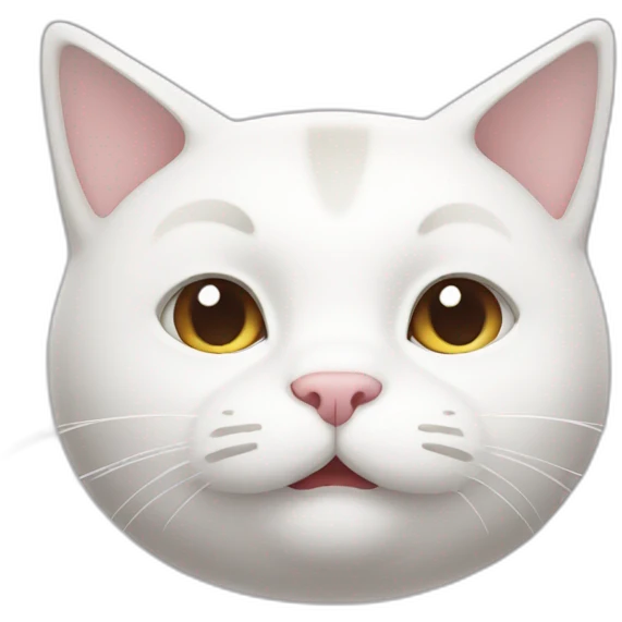 white cat head kawaii emoji
