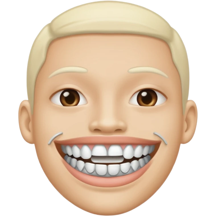 white lips silver grillz emoji