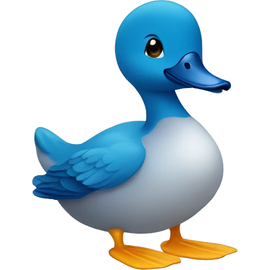 A blue duck emoji