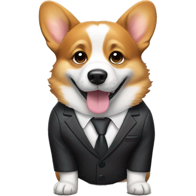 corgi with suit emoji