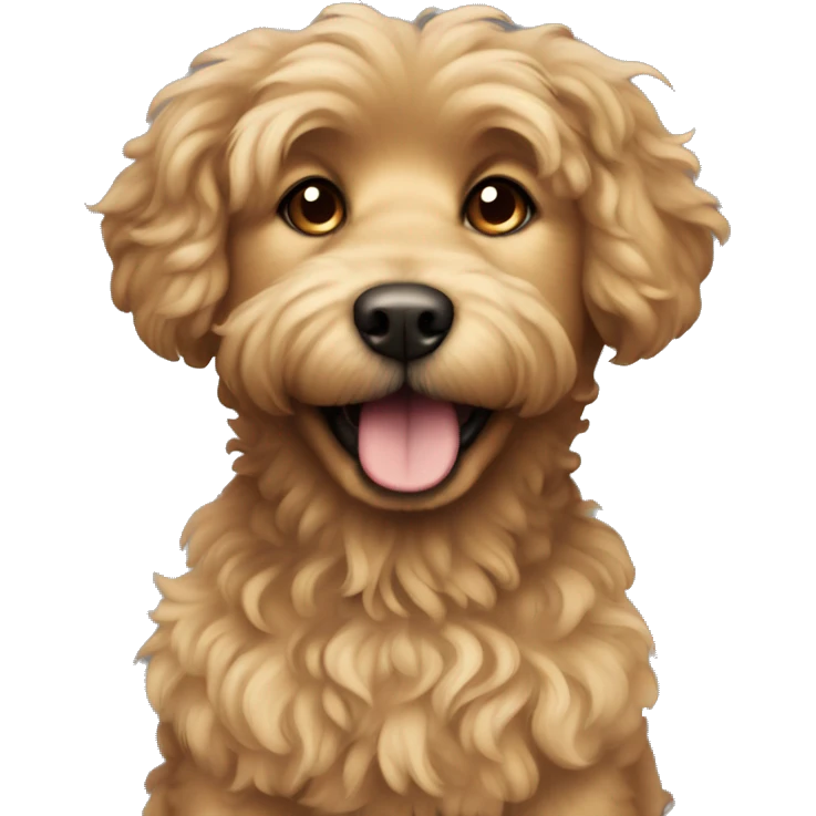 Light brown curly and fluffy dog  emoji