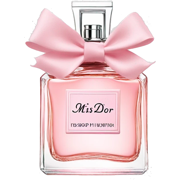 Light pink Miss Dior perfume with bow emoji