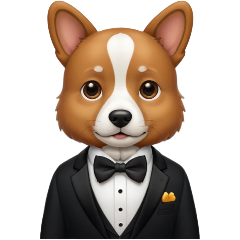 Groom dog with bowtie and suit emoji