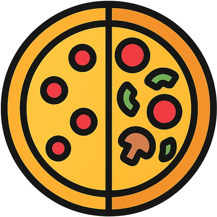 half and half pizza emoji