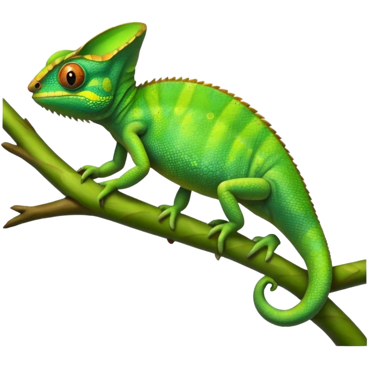 A green chameleon  emoji