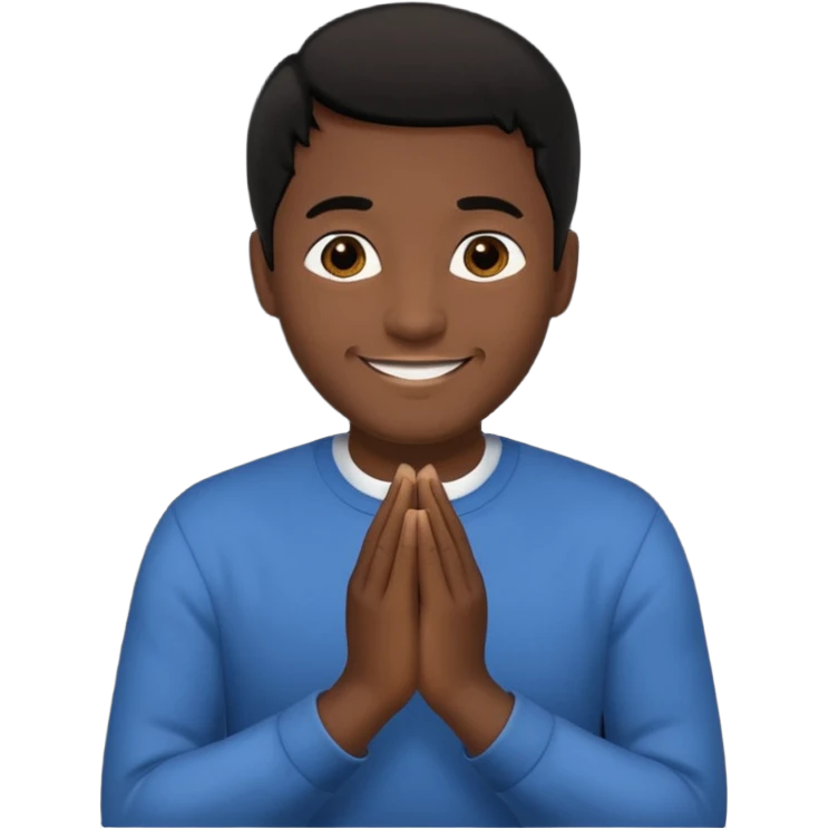 🧔🏻🙏🏻 😃 with black hair emoji