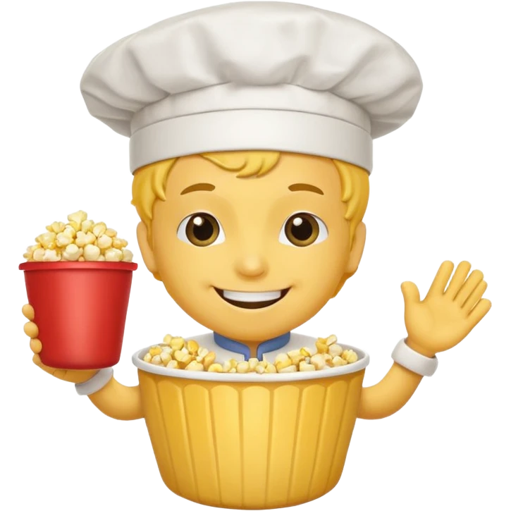 a popcorn mascot emoji