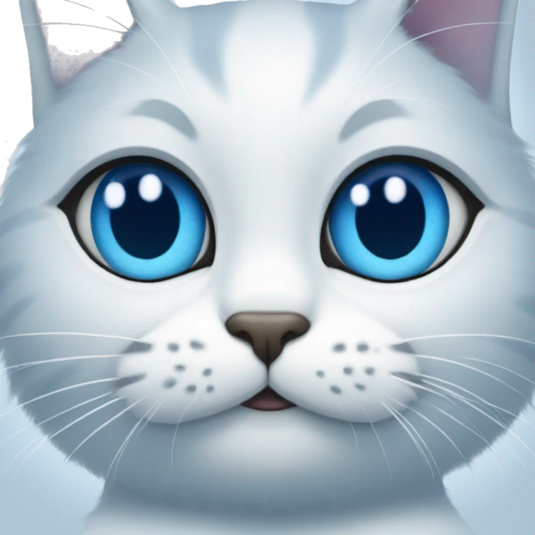 blue love, white love, cat, emoji