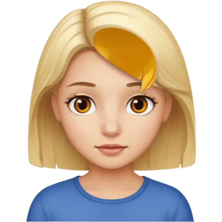 Blonde girl brown eyes emoji