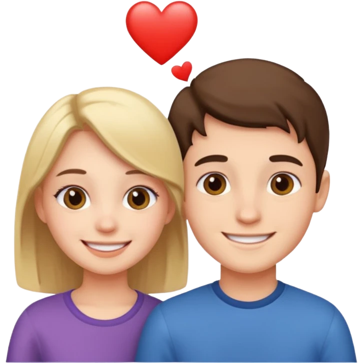 Boy and girl together close relationship cute emoji