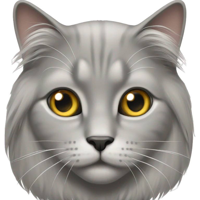 grey brittish long hair cat  emoji