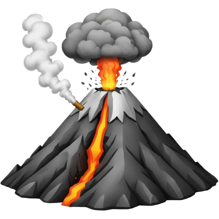 Volcano smoking before eruption no lava emoji