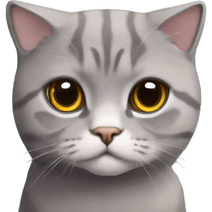 Scottish fold grey cat emoji