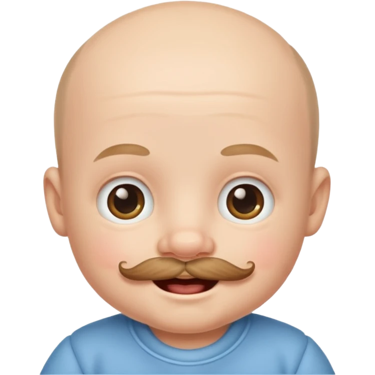 bal baby with mustached emoji