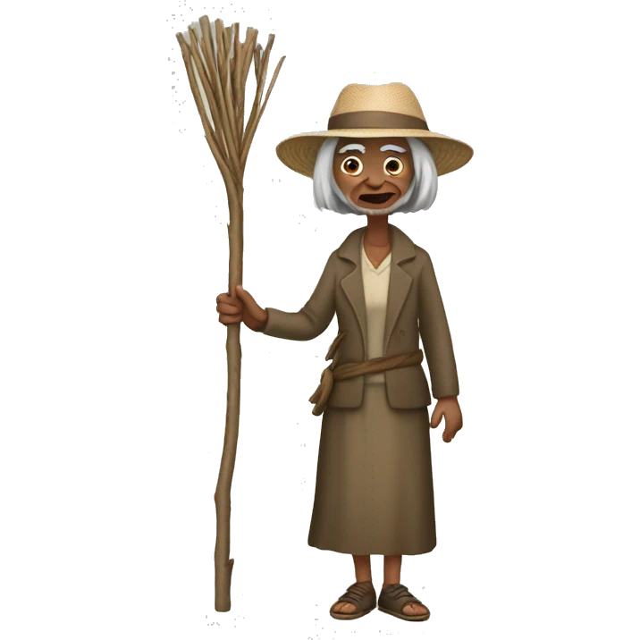 an verry old waling with stick women emoji