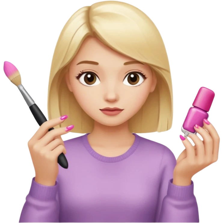 Blondie girl making nails emoji