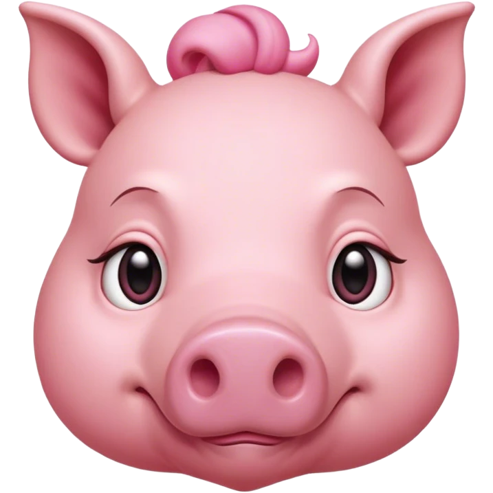 Cinematic Noble Pig Portrait Emoji, Poised and regal, with a stout, robust build and a smooth, well-groomed rosy-pink hide, deep-set soulful beady eyes, Simplified yet sharp and sophisticated features, highly detailed, glowing with a soft, dignified glow, high shine, intelligent and determined, stylized with an air of barnyard nobility, focused and attentive, soft glowing outline, capturing the essence of a watchful and confident pig, so majestic it feels as though it could trot out of the screen with effortless authority! emoji