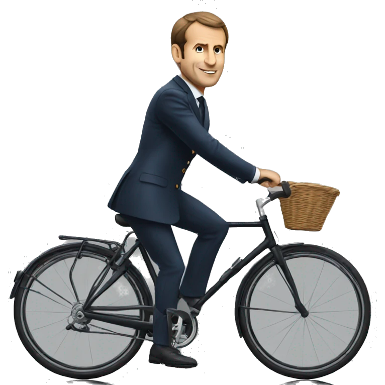 Macron sur un velo emoji