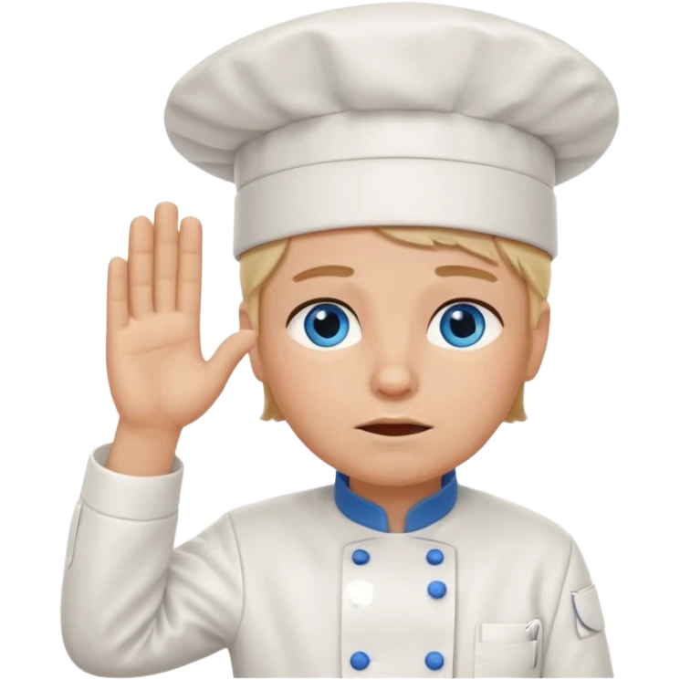 Chef saluting while crying blue eyes emoji