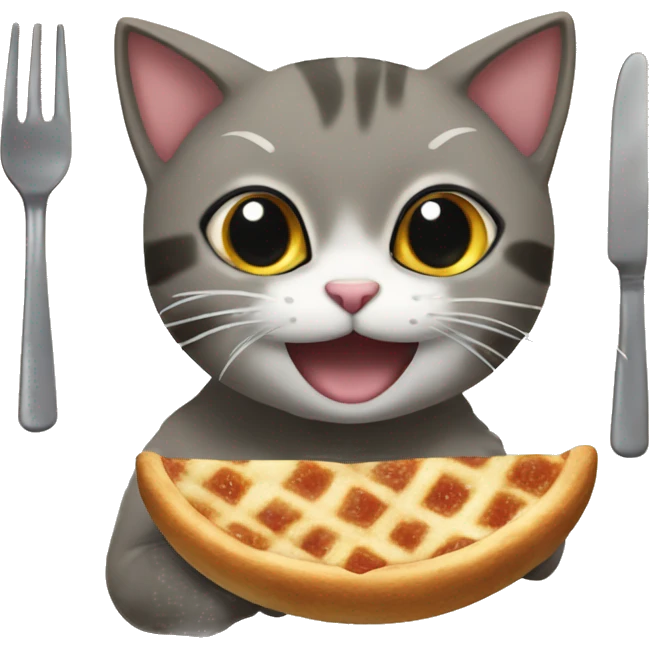 Gatto che mangia emoji