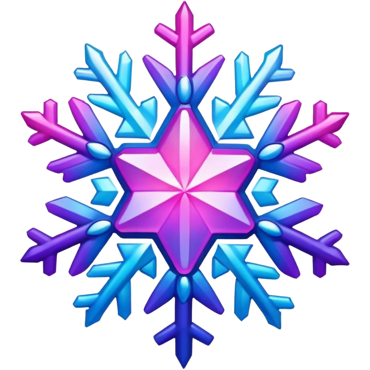 Gradient iridescent Pink violet blue star snowflake  emoji