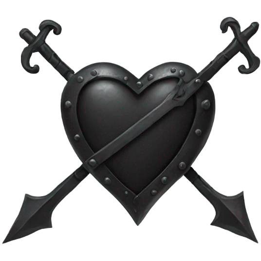 medieval black iron heart  emoji