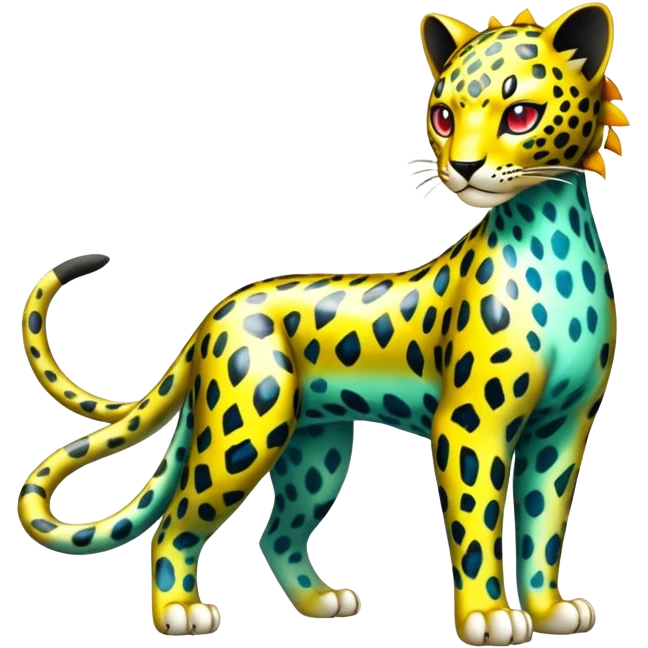Shiny Elemental Exotic Colorful Epic Cool Tropical Liepard-Delcatty-Pokémon-Fakémon-hybrid-creature (full body) emoji