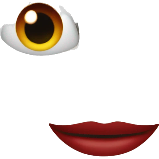 white foot with eye smile and red lips emoji
