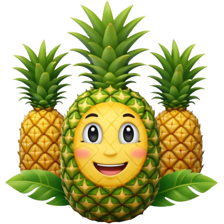 olympic rings in front of a smiling pineapple wearing a gold medal emoji