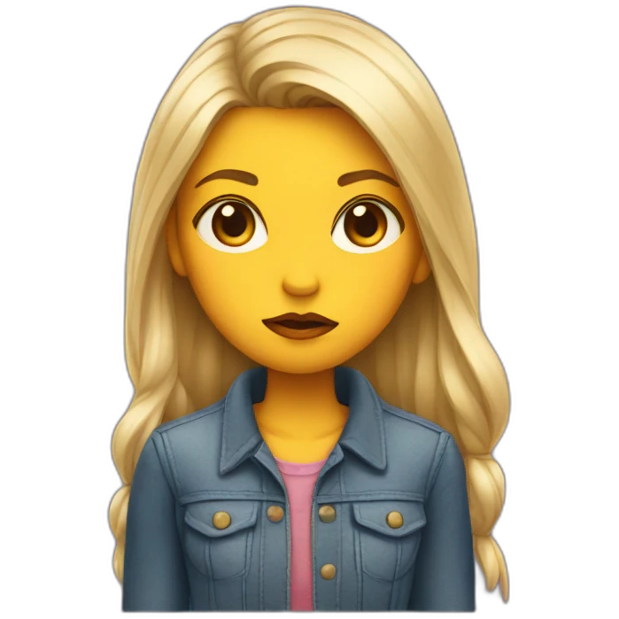 Girl with pout emoji