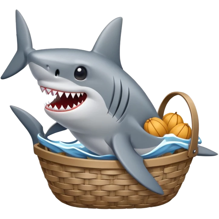Shark with basket emoji