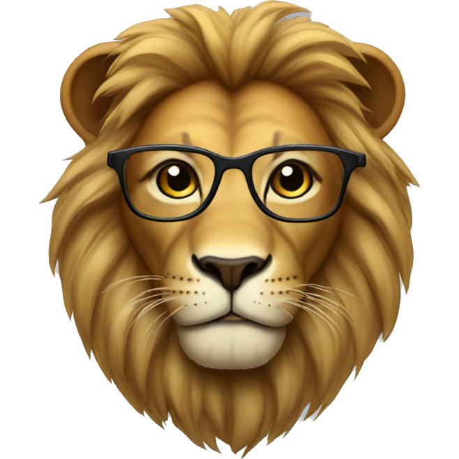 Lion with glasses emoji