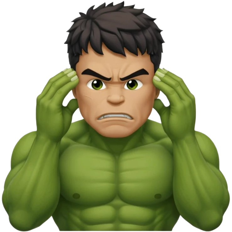 Create a man in a Hulk costume facepalming  emoji
