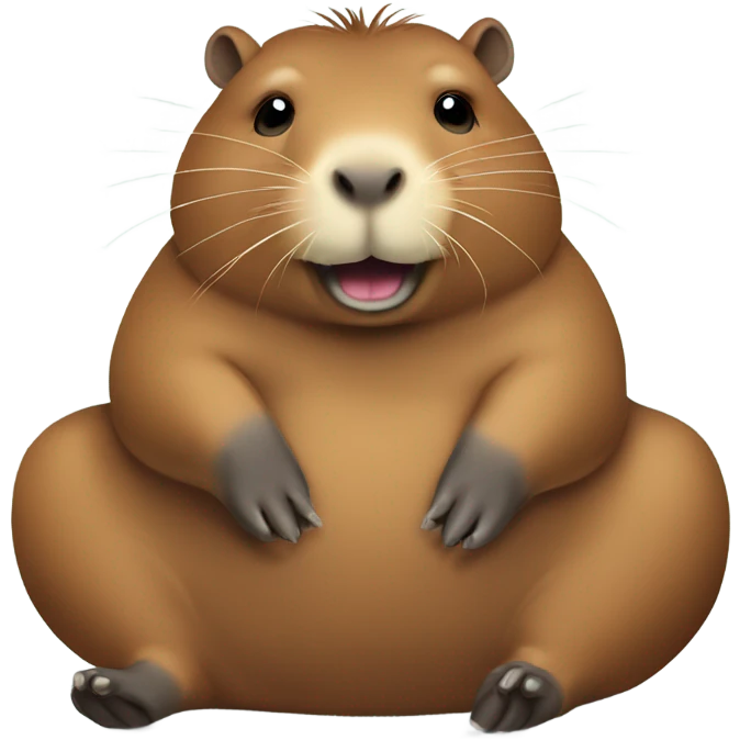 Capybara rubbing it’s tummy emoji